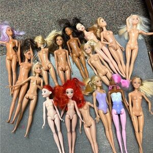 Mattel Barbie Dolls Lott with Blonde, Red, and Purple Hair